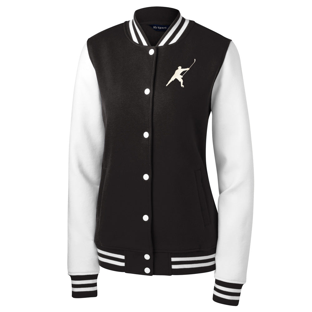 MY SPORT HOCKEY™ WOMEN&#39;S EMBROIDERED FLEECE LETTERMAN JACKET