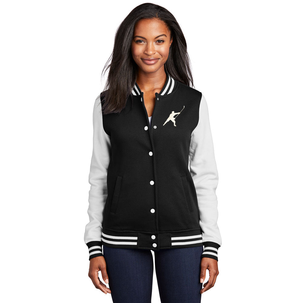 MY SPORT HOCKEY™ WOMEN&#39;S EMBROIDERED FLEECE LETTERMAN JACKET