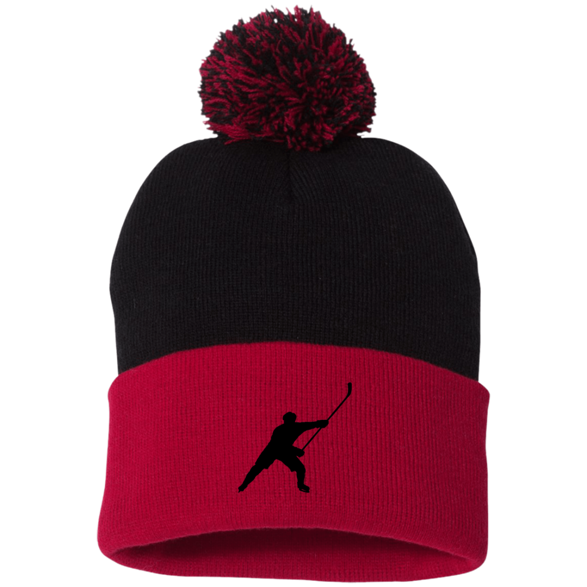 My Sport Hockey™ Embroidered Pom Pom Knit Cap