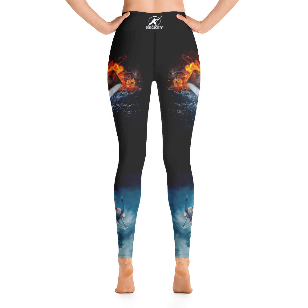 MY SPORT HOCKEY™ WOMEN&#39;S SKELETON &amp; PUCK ON FIRE LEGGINGS