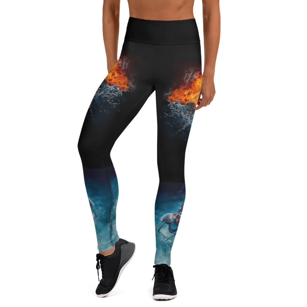 MY SPORT HOCKEY™ WOMEN&#39;S SKELETON &amp; PUCK ON FIRE LEGGINGS
