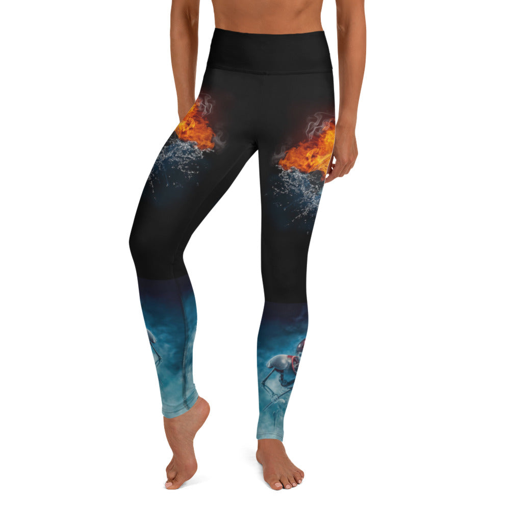 MY SPORT HOCKEY™ WOMEN&#39;S SKELETON &amp; PUCK ON FIRE LEGGINGS