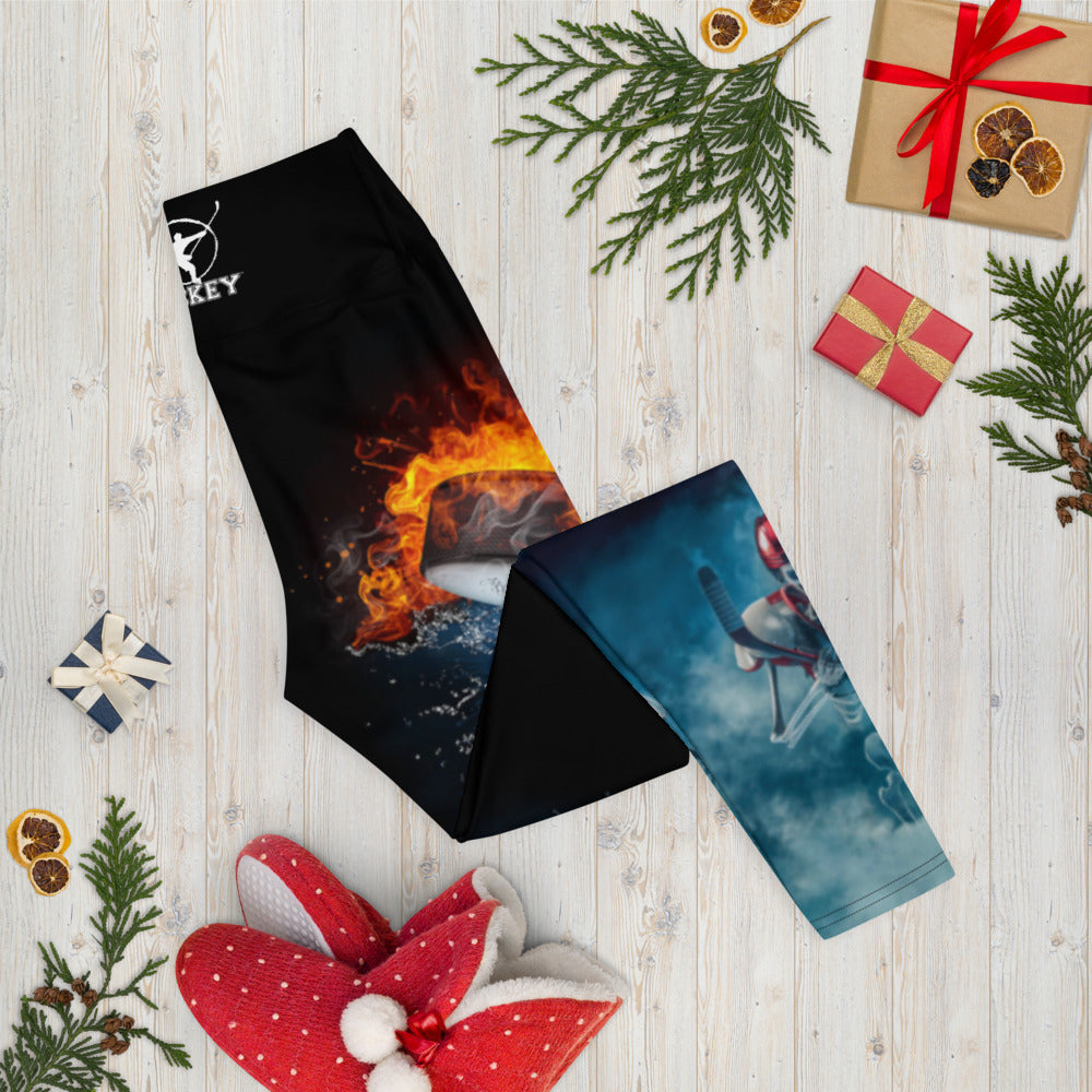MY SPORT HOCKEY™ WOMEN&#39;S SKELETON &amp; PUCK ON FIRE LEGGINGS