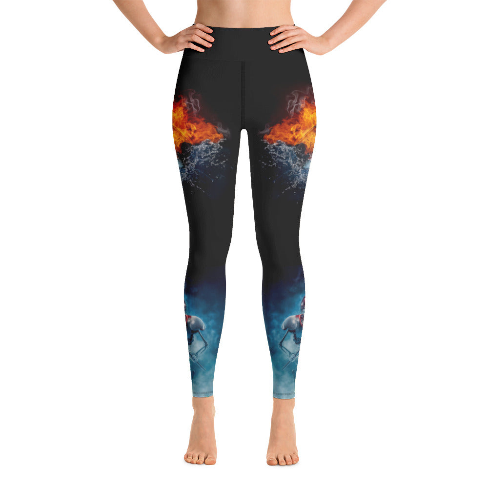 MY SPORT HOCKEY™ WOMEN&#39;S SKELETON &amp; PUCK ON FIRE LEGGINGS