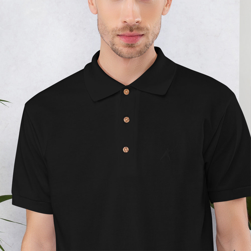 MY SPORT HOCKEY™ EMBROIDERED BLACK POLO SHIRT