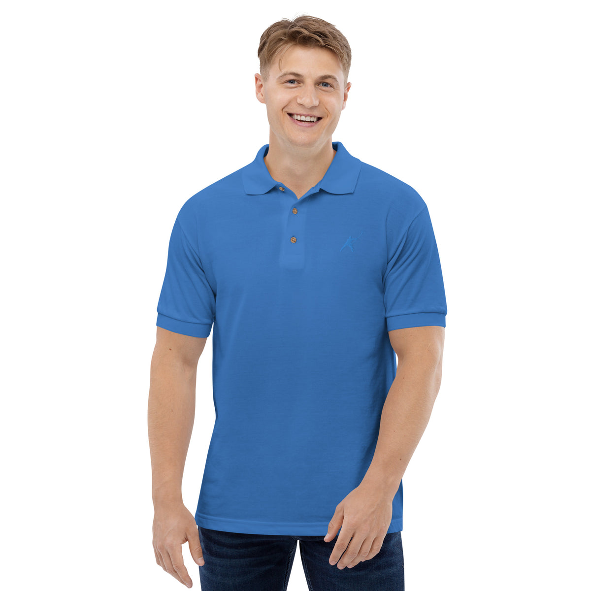 MY SPORT HOCKEY™ EMBROIDERED BLUE POLO SHIRT