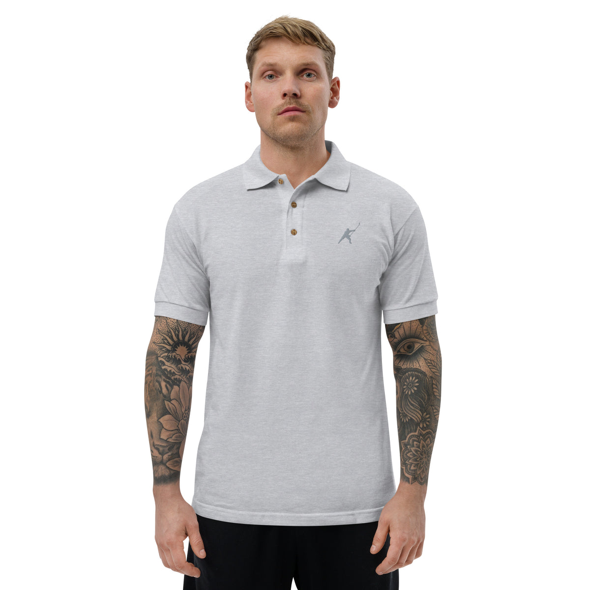 MY SPORT HOCKEY™ EMBROIDERED GREY POLO SHIRT