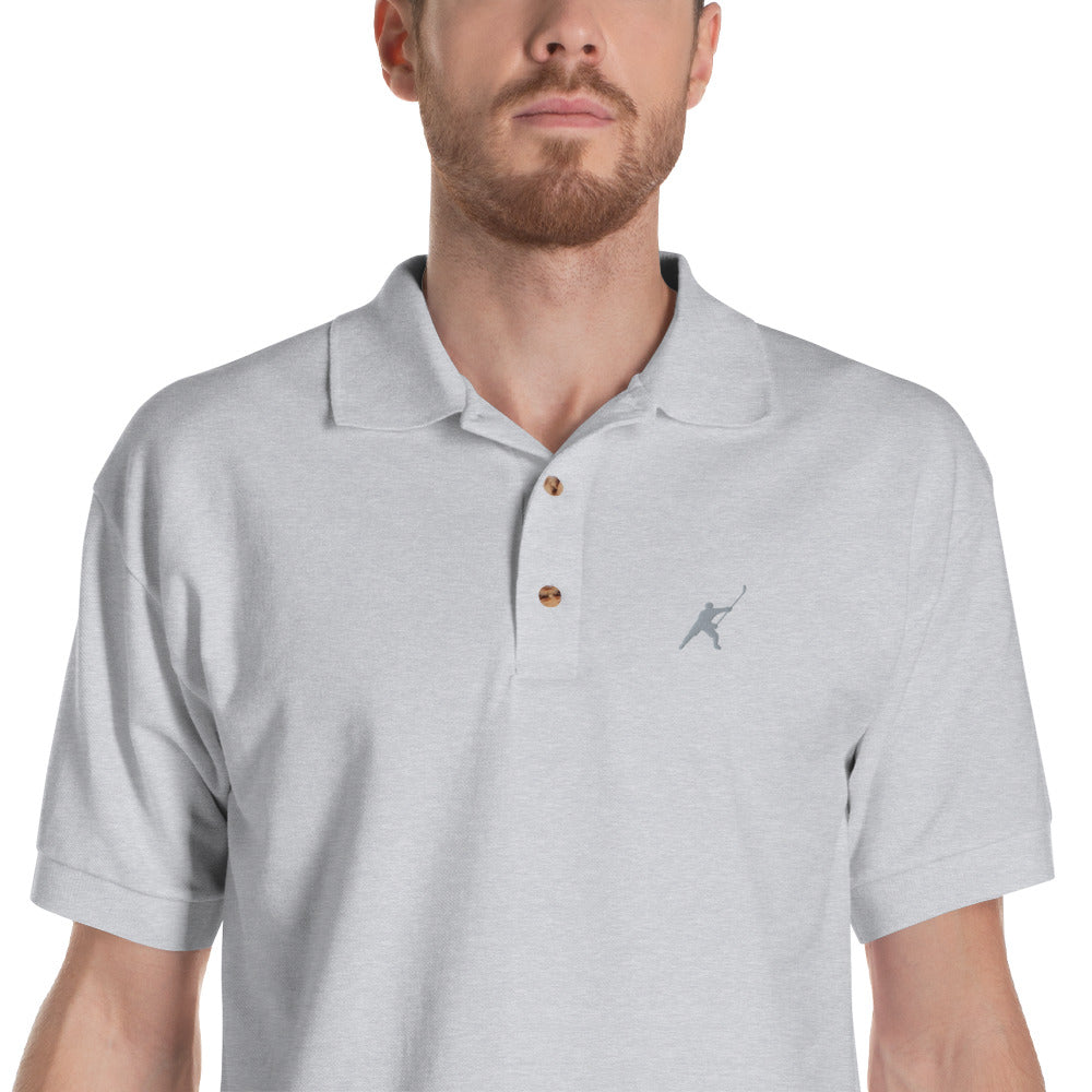 MY SPORT HOCKEY™ EMBROIDERED GREY POLO SHIRT