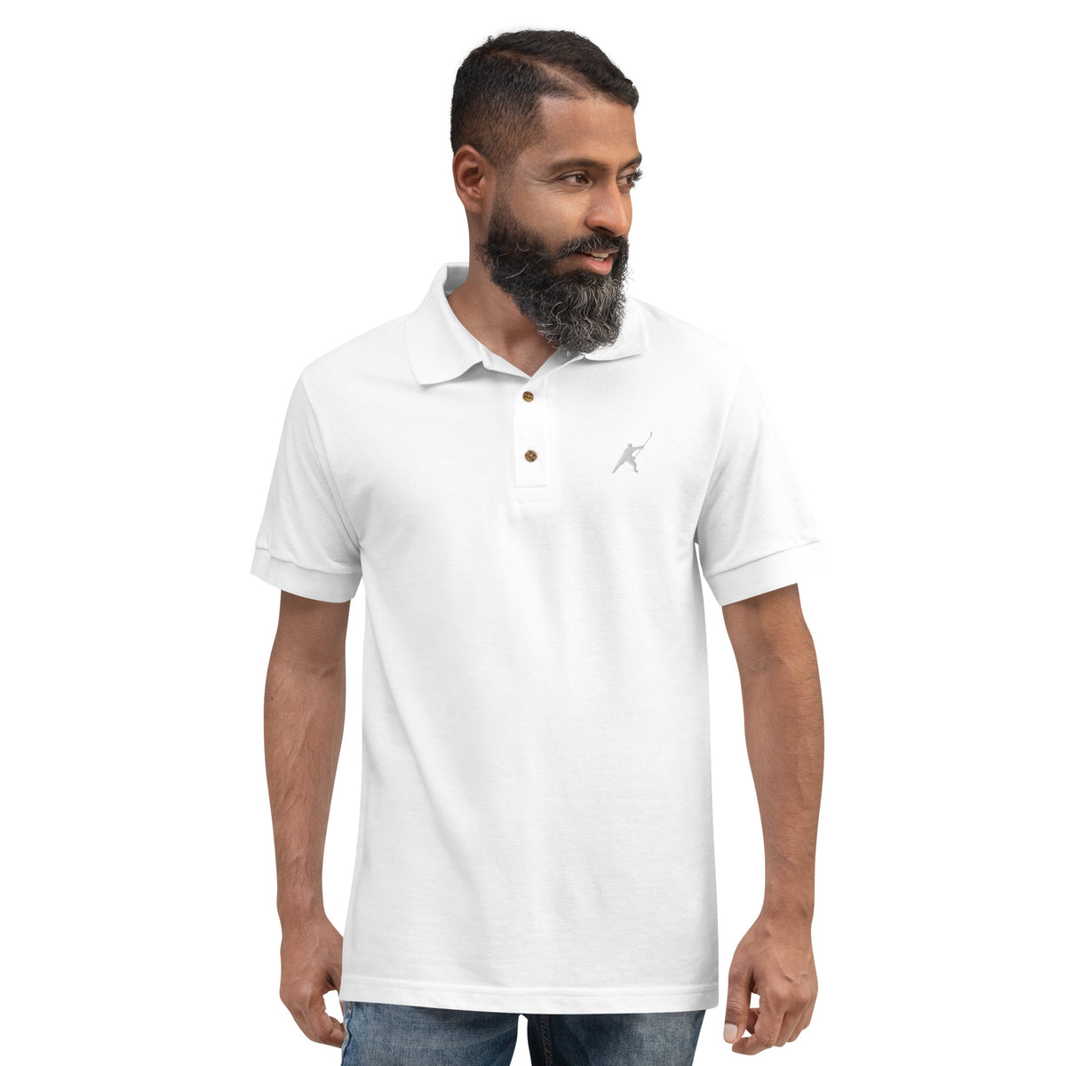 MY SPORT HOCKEY™ EMBROIDERED WHITE POLO SHIRT