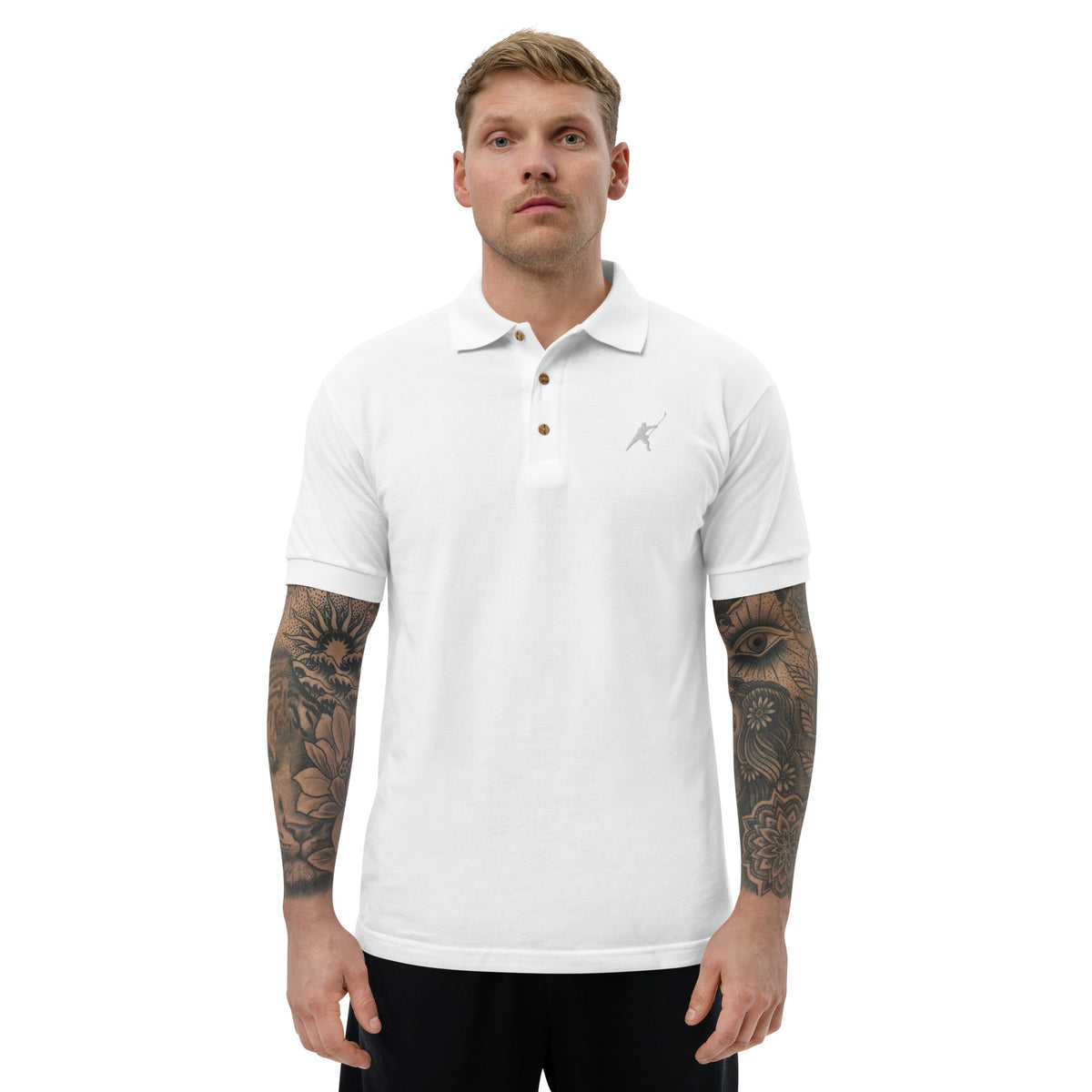 MY SPORT HOCKEY™ EMBROIDERED WHITE POLO SHIRT