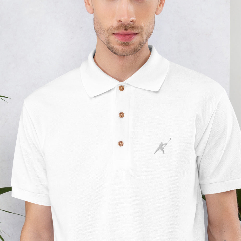MY SPORT HOCKEY™ EMBROIDERED WHITE POLO SHIRT