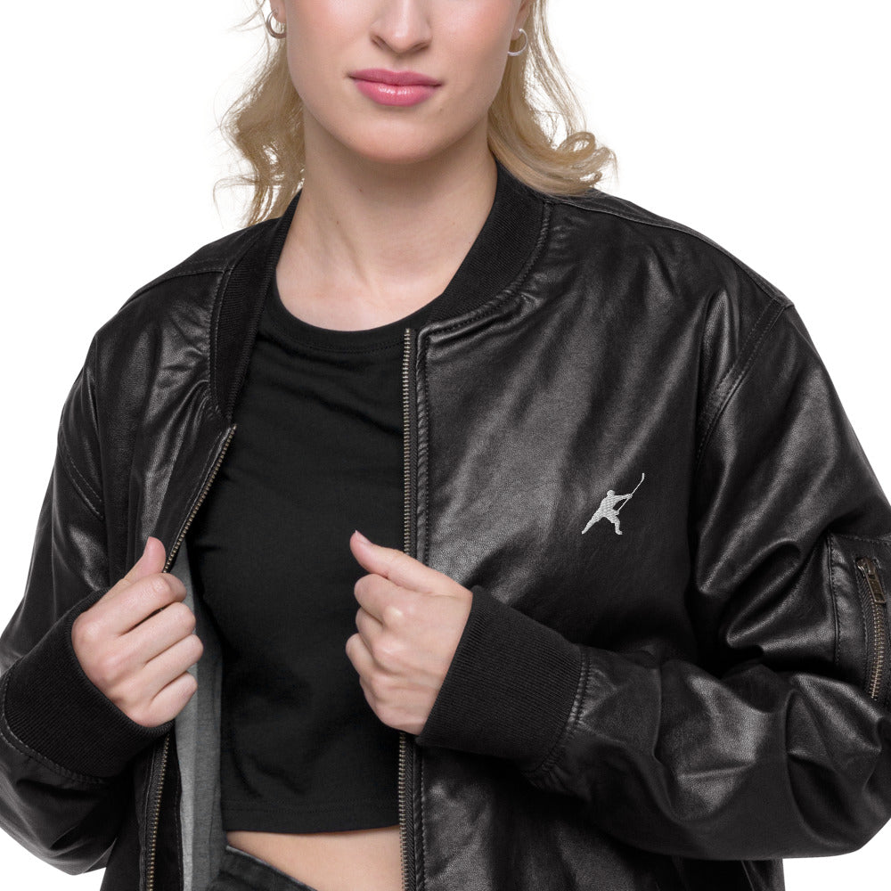 My Sport Hockey™ Faux Leather Bomber Jacket
