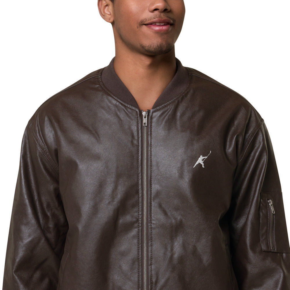 My Sport Hockey™ Faux Leather Bomber Jacket