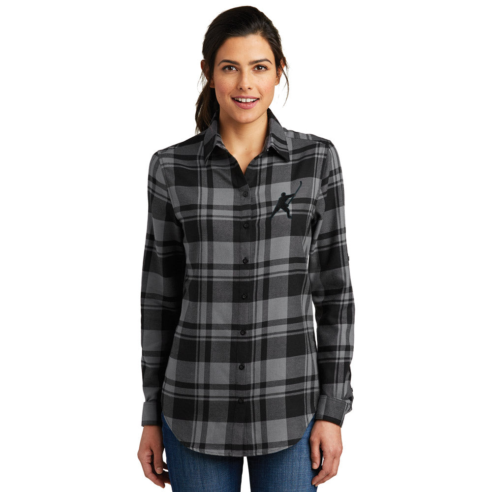 My Sport Hockey™ Ladies&#39; Embroidered Plaid Flannel Tunic