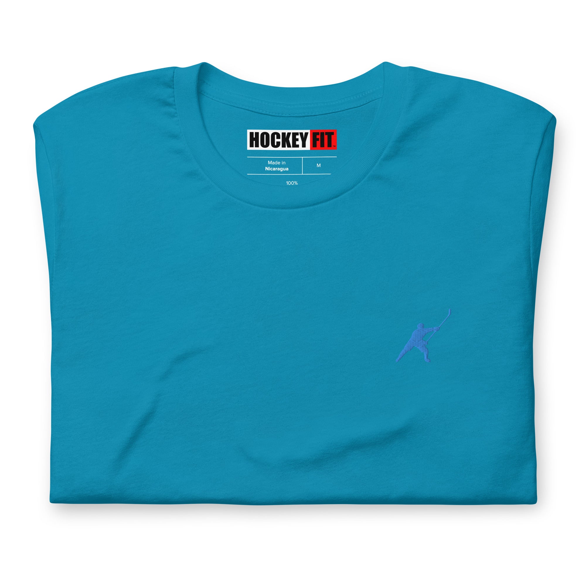 HOCKEYFIT™ EMBROIDERED ICE BLUE T-SHIRT