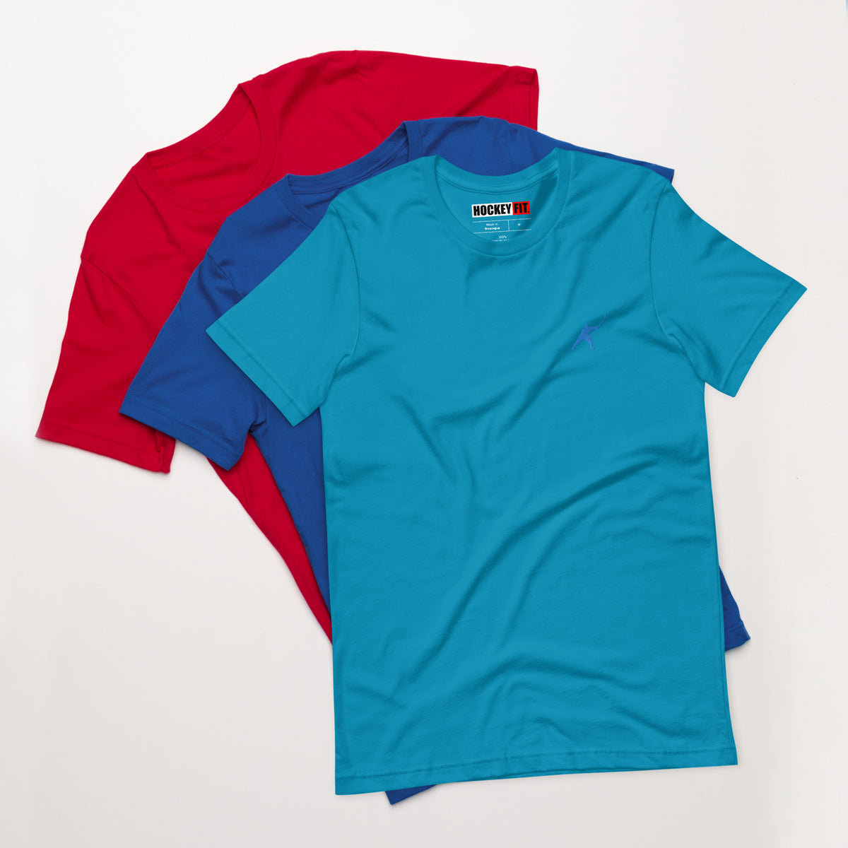 HOCKEYFIT™ EMBROIDERED ICE BLUE T-SHIRT