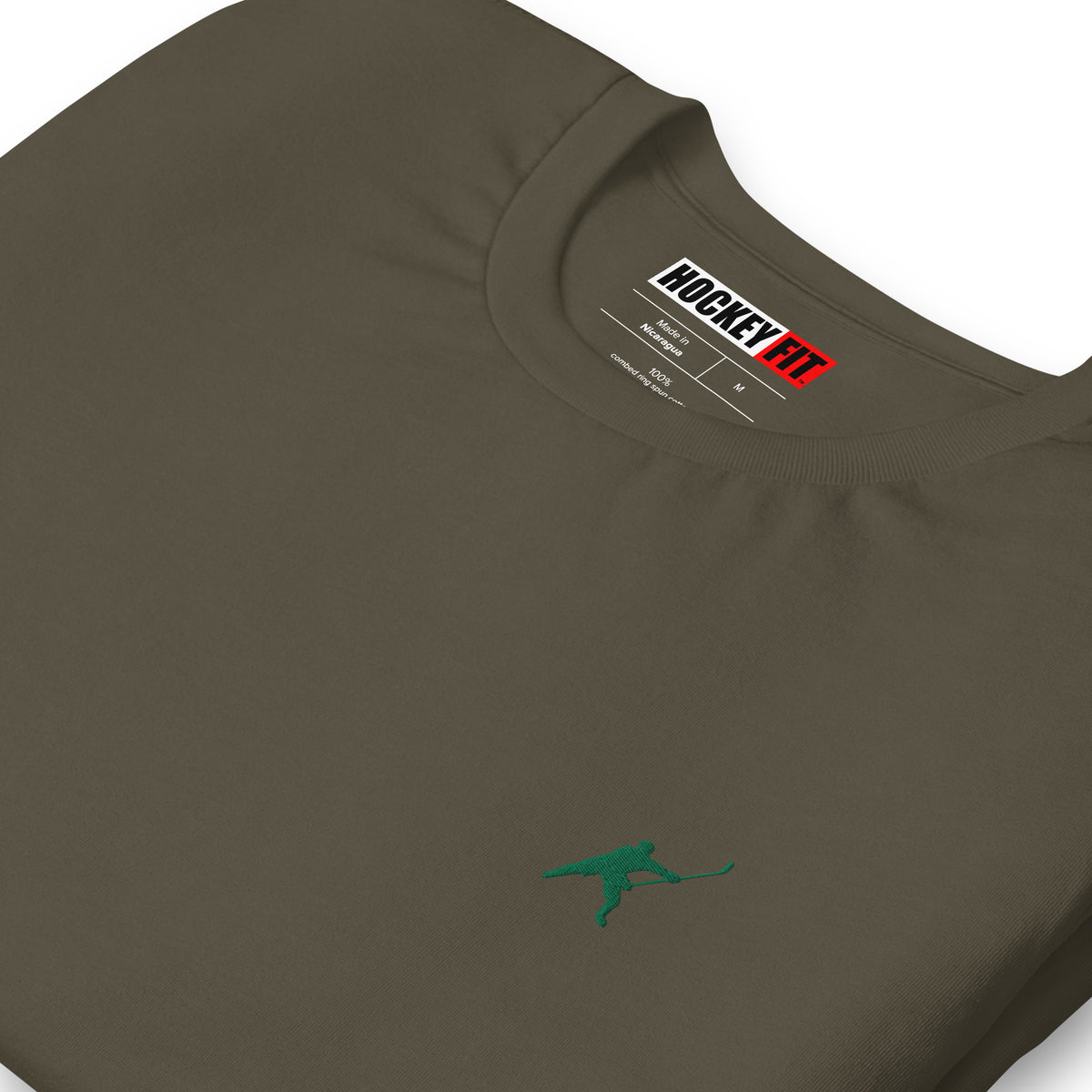 HOCKEYFIT™ EMBROIDERED GREEN T-SHIRT