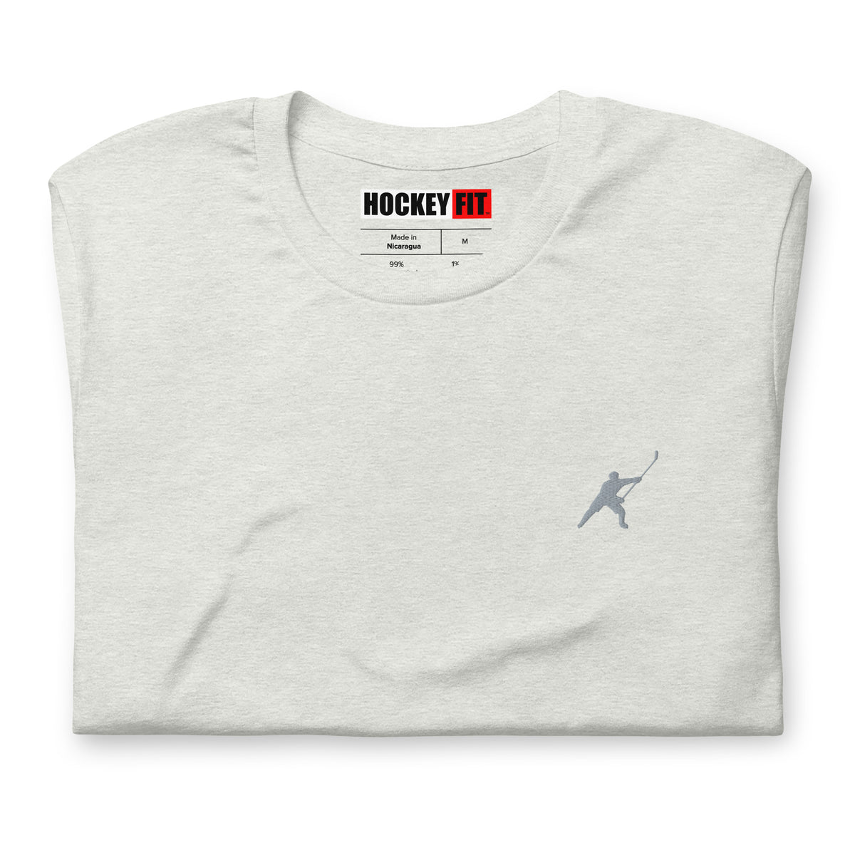 HOCKEYFIT™ EMBROIDERED GREY T-SHIRT