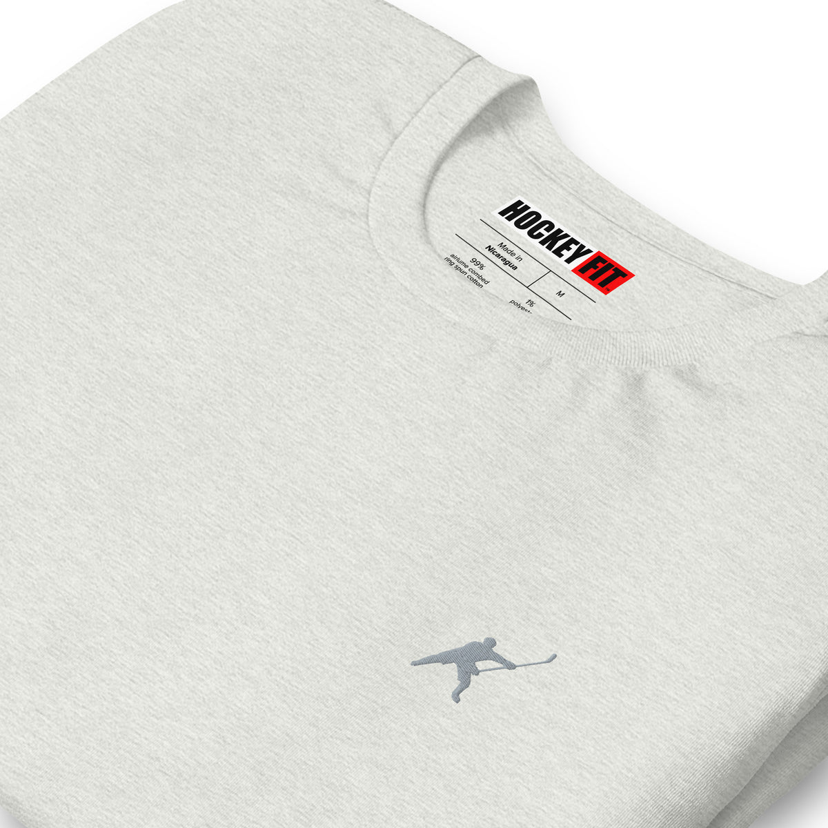 HOCKEYFIT™ EMBROIDERED GREY T-SHIRT