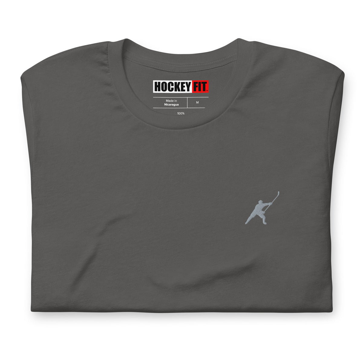 HOCKEYFIT™ EMBROIDERED GREY T-SHIRT