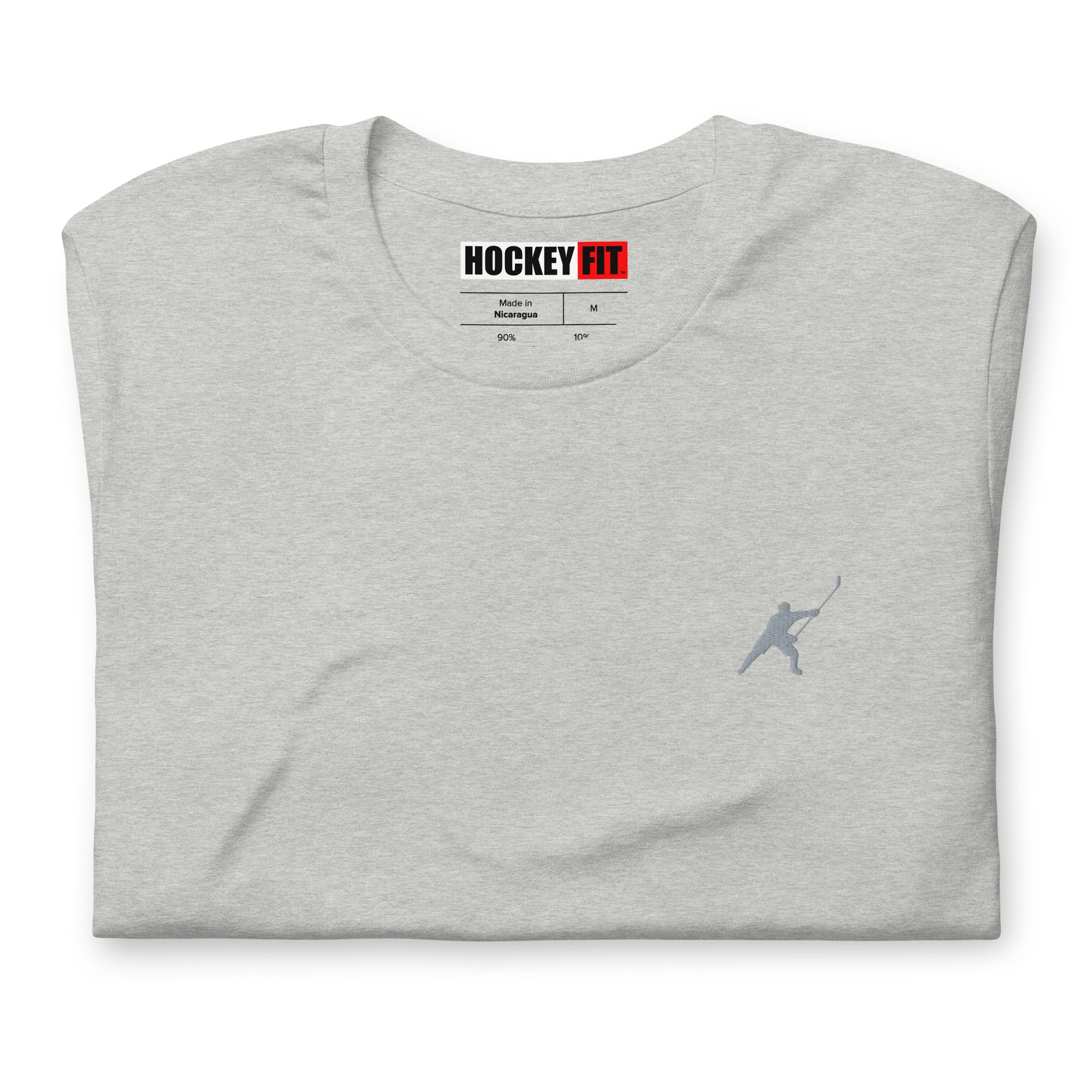 HOCKEYFIT™ EMBROIDERED GREY T-SHIRT