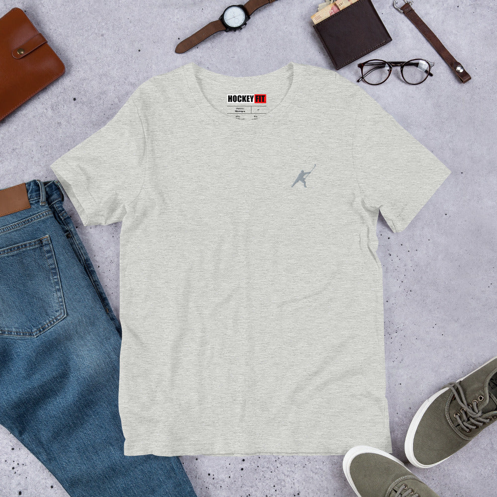HOCKEYFIT™ EMBROIDERED GREY T-SHIRT