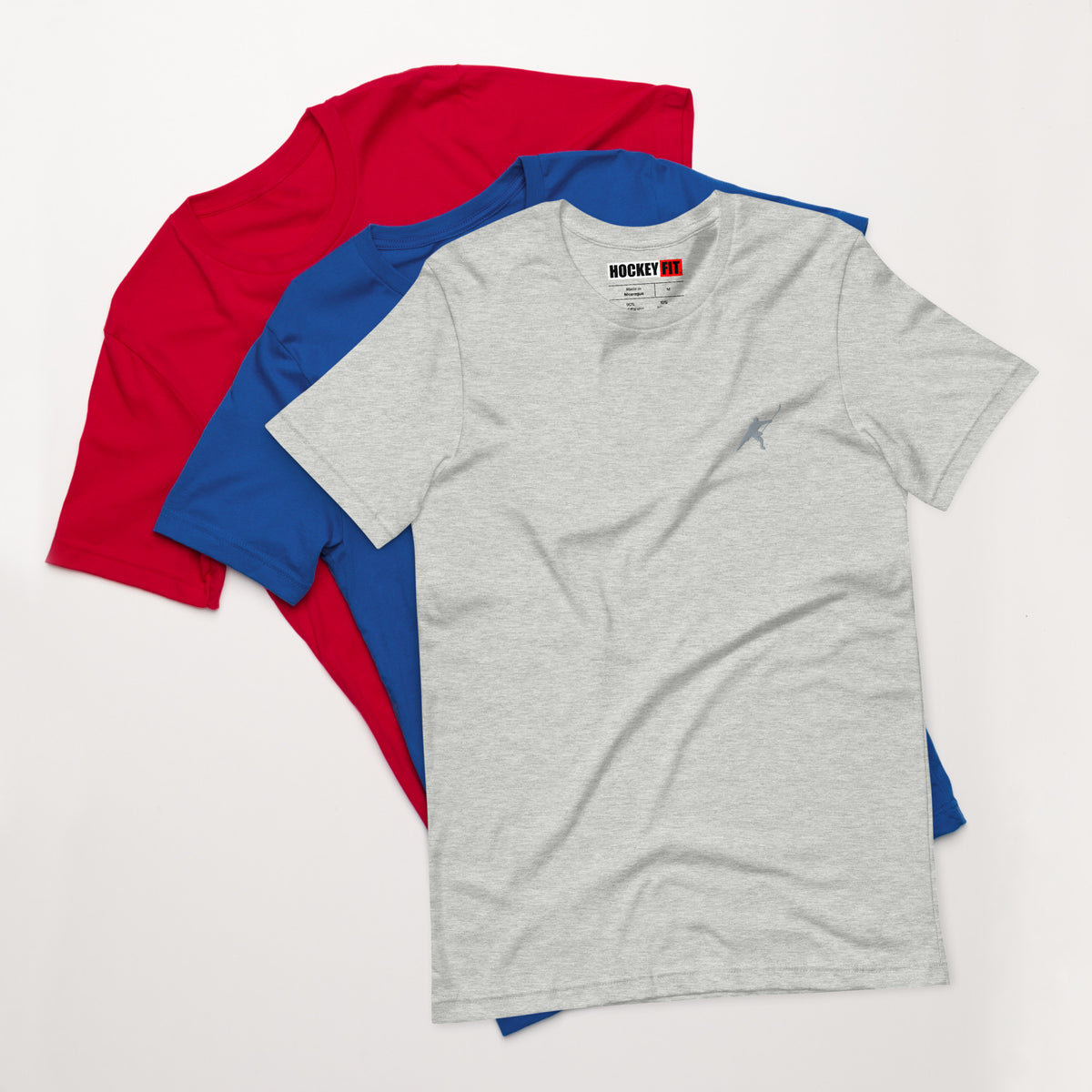 HOCKEYFIT™ EMBROIDERED GREY T-SHIRT