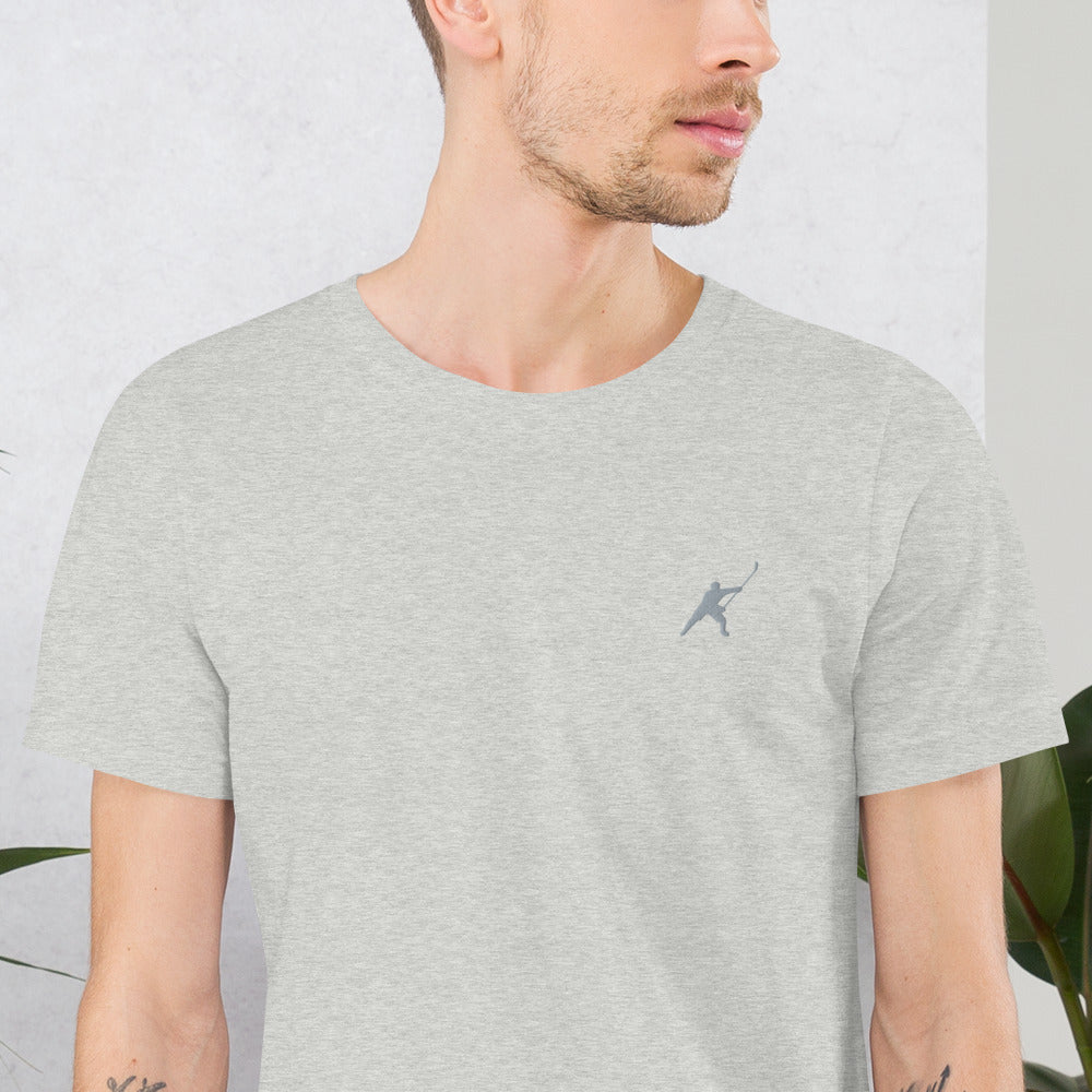 HOCKEYFIT™ EMBROIDERED GREY T-SHIRT
