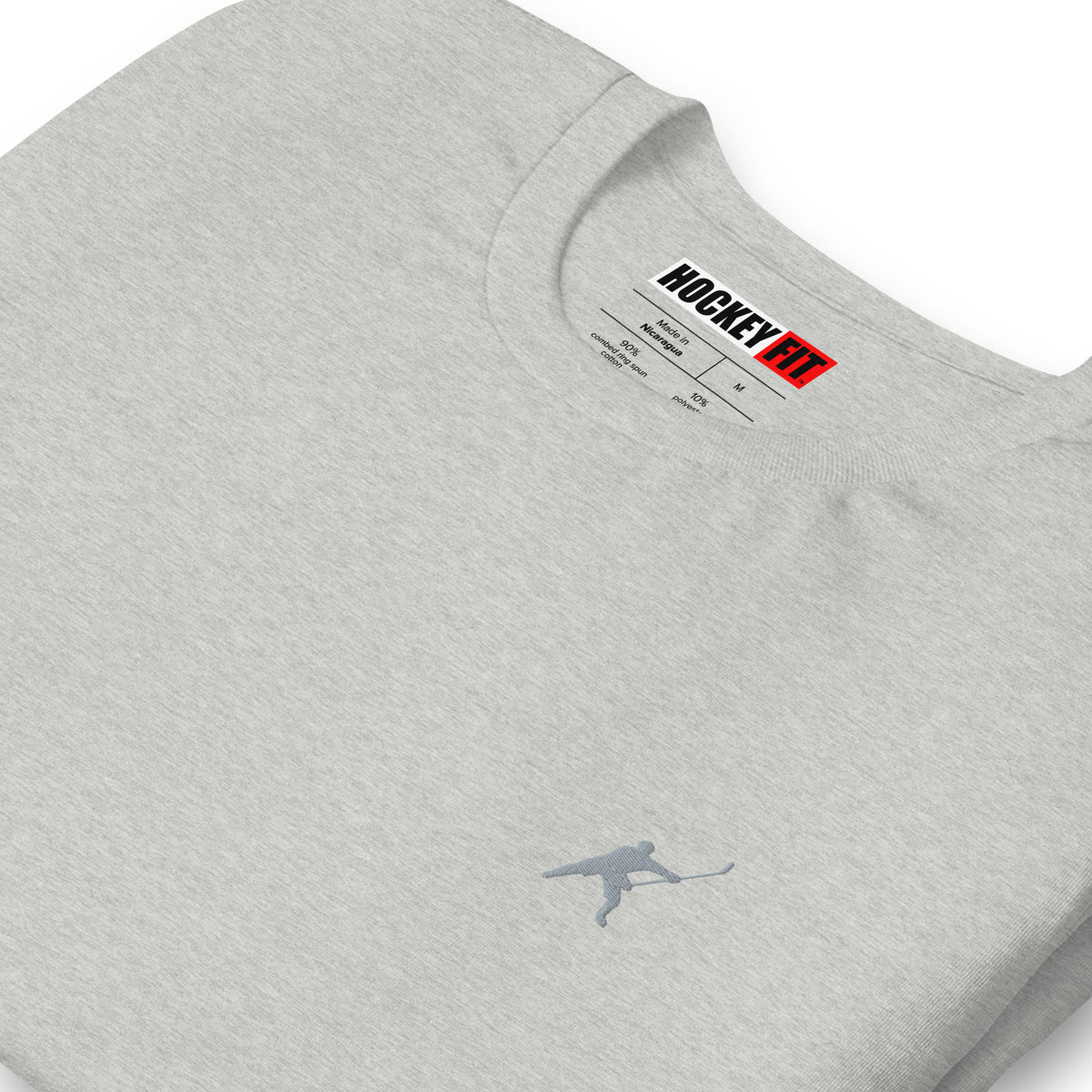 HOCKEYFIT™ EMBROIDERED GREY T-SHIRT