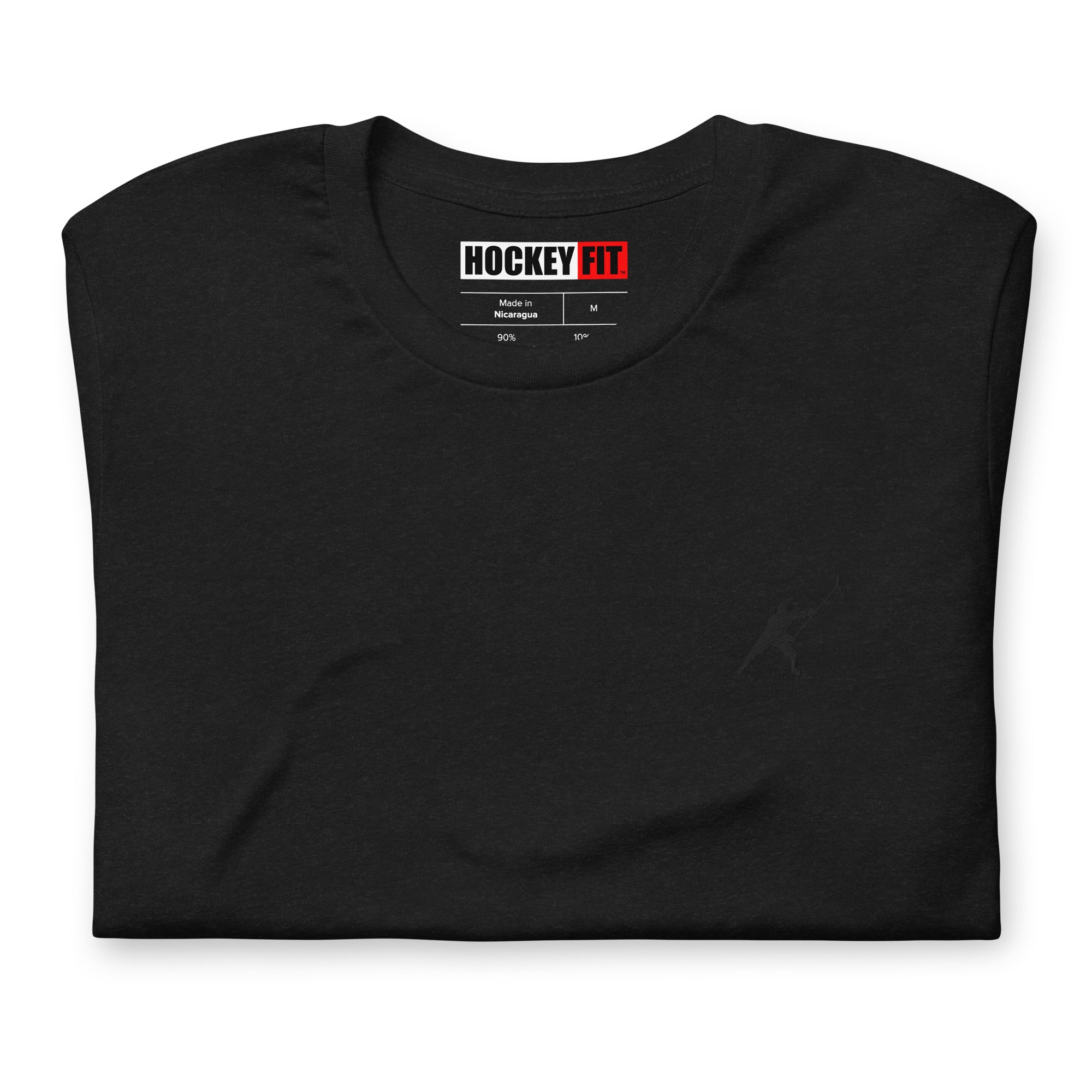 HOCKEYFIT™ EMBROIDERED BLACK T-SHIRT