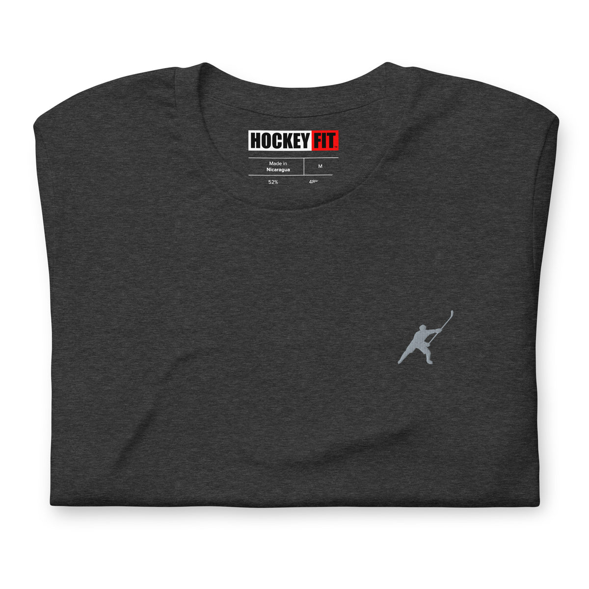 HOCKEYFIT™ EMBROIDERED GREY T-SHIRT