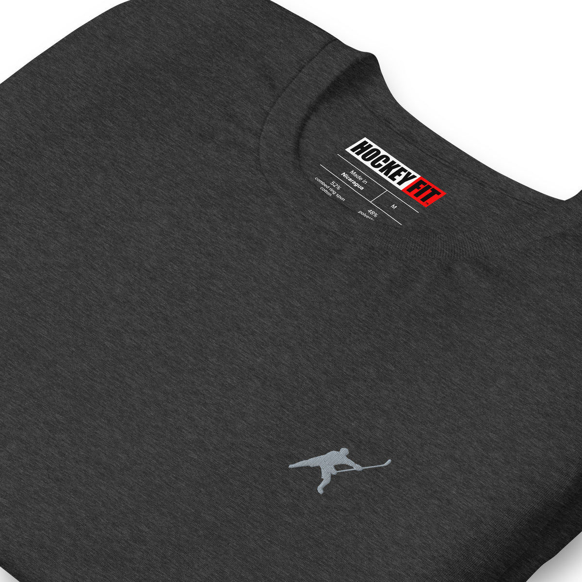 HOCKEYFIT™ EMBROIDERED GREY T-SHIRT