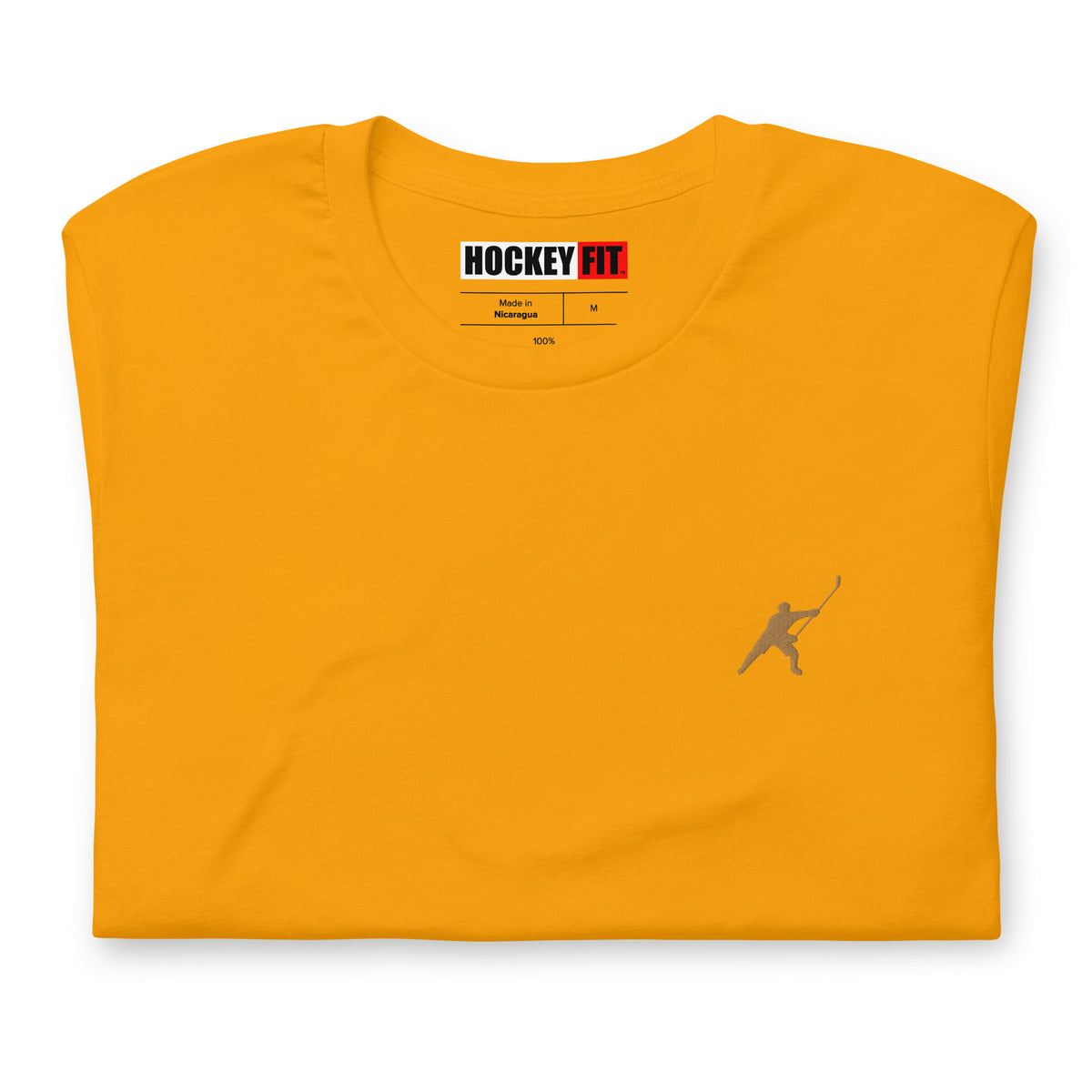 HOCKEYFIT™ EMBROIDERED GOLD T-SHIRT