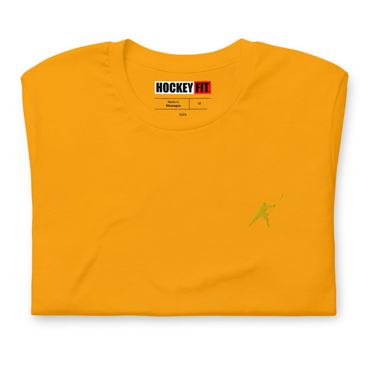 HOCKEYFIT™ EMBROIDERED YELLOW T-SHIRT
