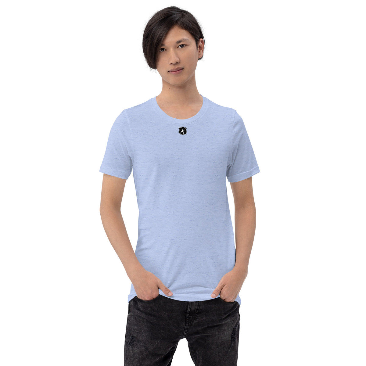 HOCKEYFIT™ SHIELD LOGO T-SHIRT - HEATHER BLUE