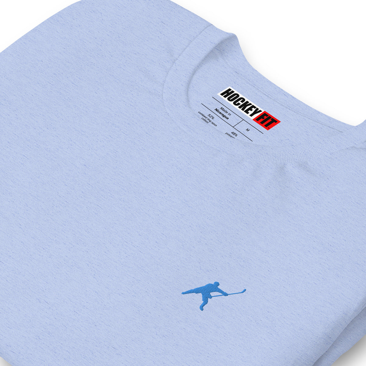 HOCKEYFIT™ EMBROIDERED ICE BLUE T-SHIRT