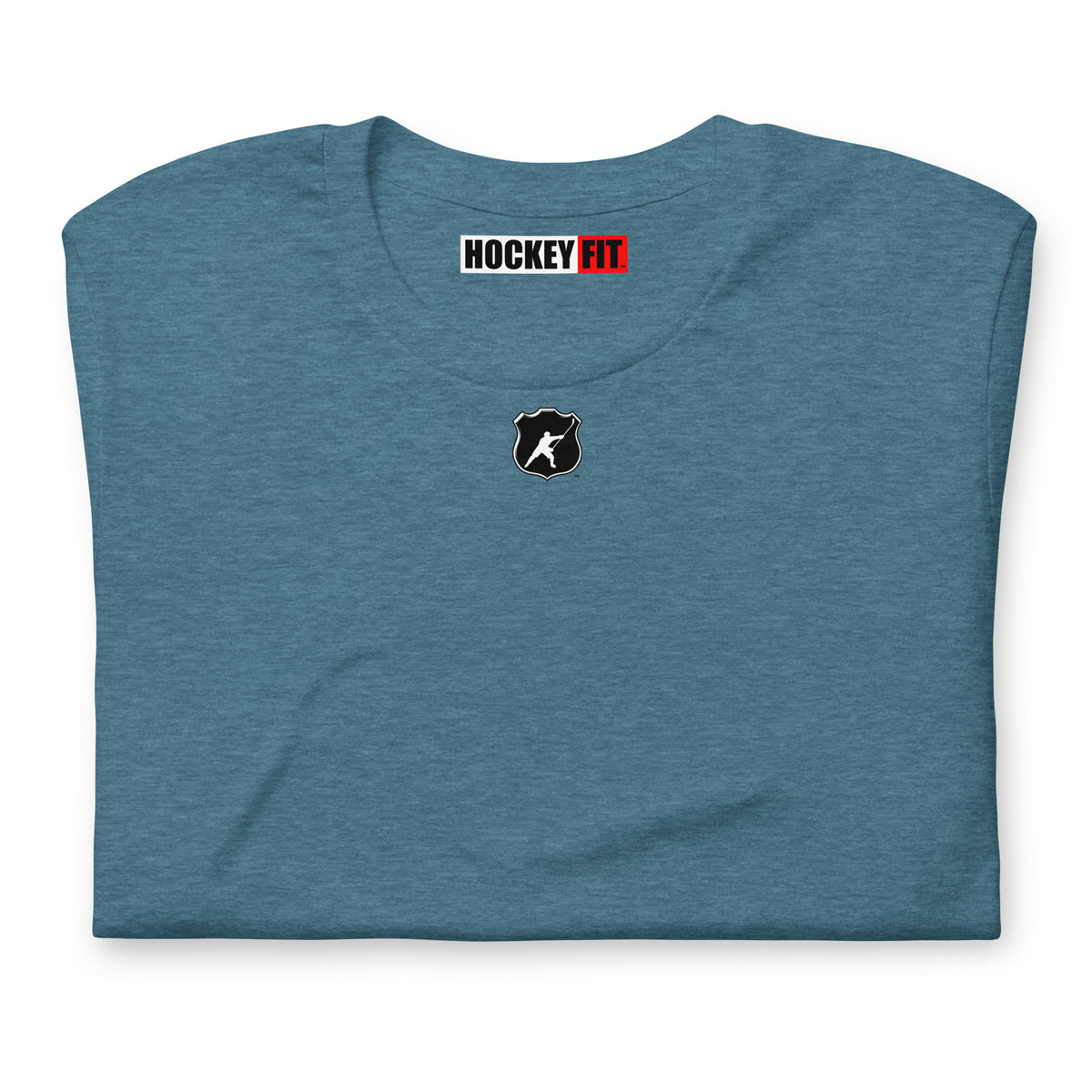 HOCKEYFIT™ SHIELD LOGO T-SHIRT - HEATHER DEEP TEAL