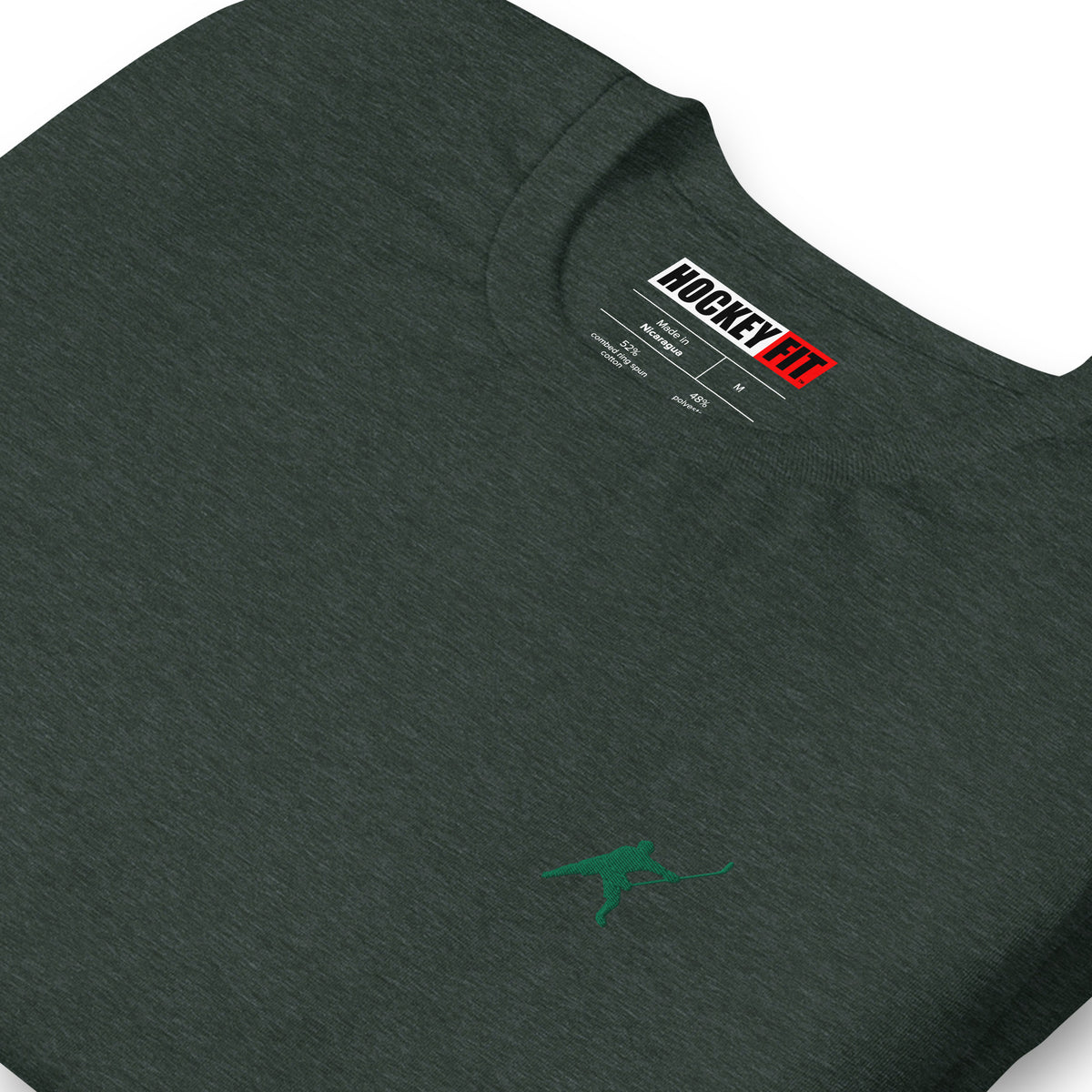 HOCKEYFIT™ EMBROIDERED GREEN T-SHIRT