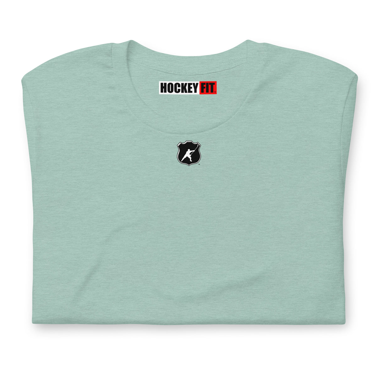 HOCKEYFIT™ SHIELD LOGO T-SHIRT - HEATHER PRISM DUSTY BLUE