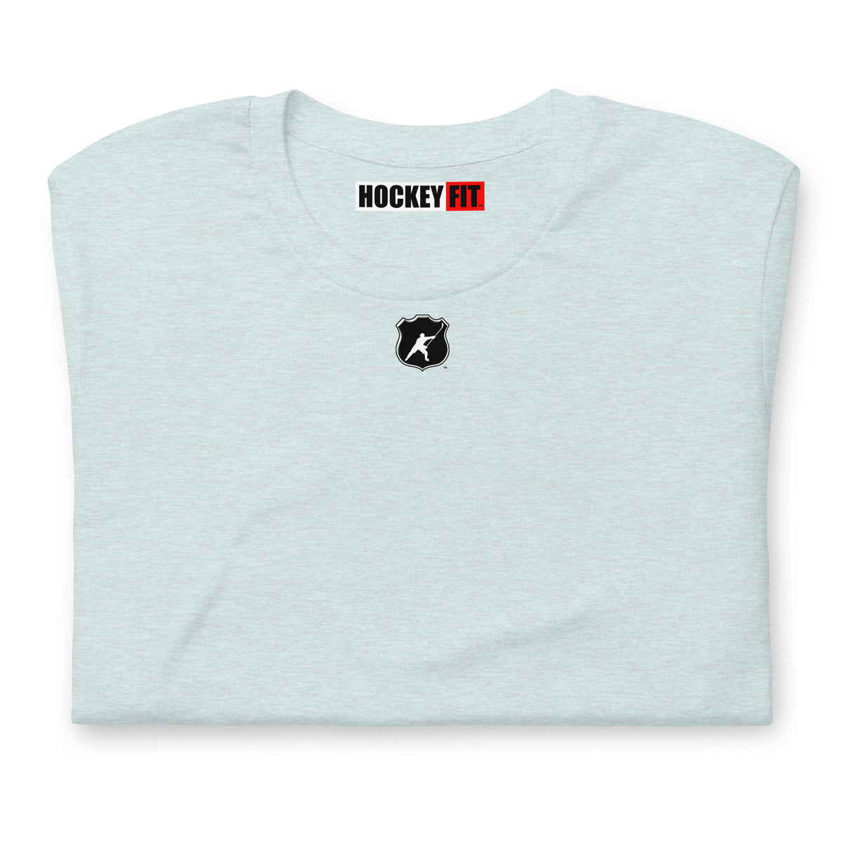 HOCKEYFIT™ SHIELD LOGO T-SHIRT - HEATHER PRISM ICE BLUE
