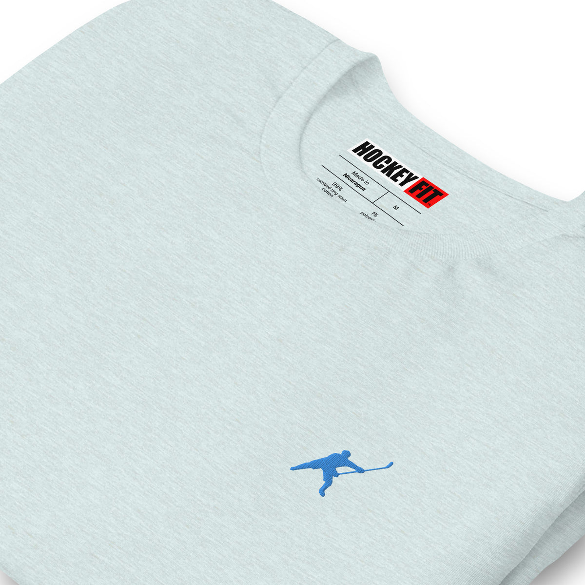 HOCKEYFIT™ EMBROIDERED ICE BLUE T-SHIRT