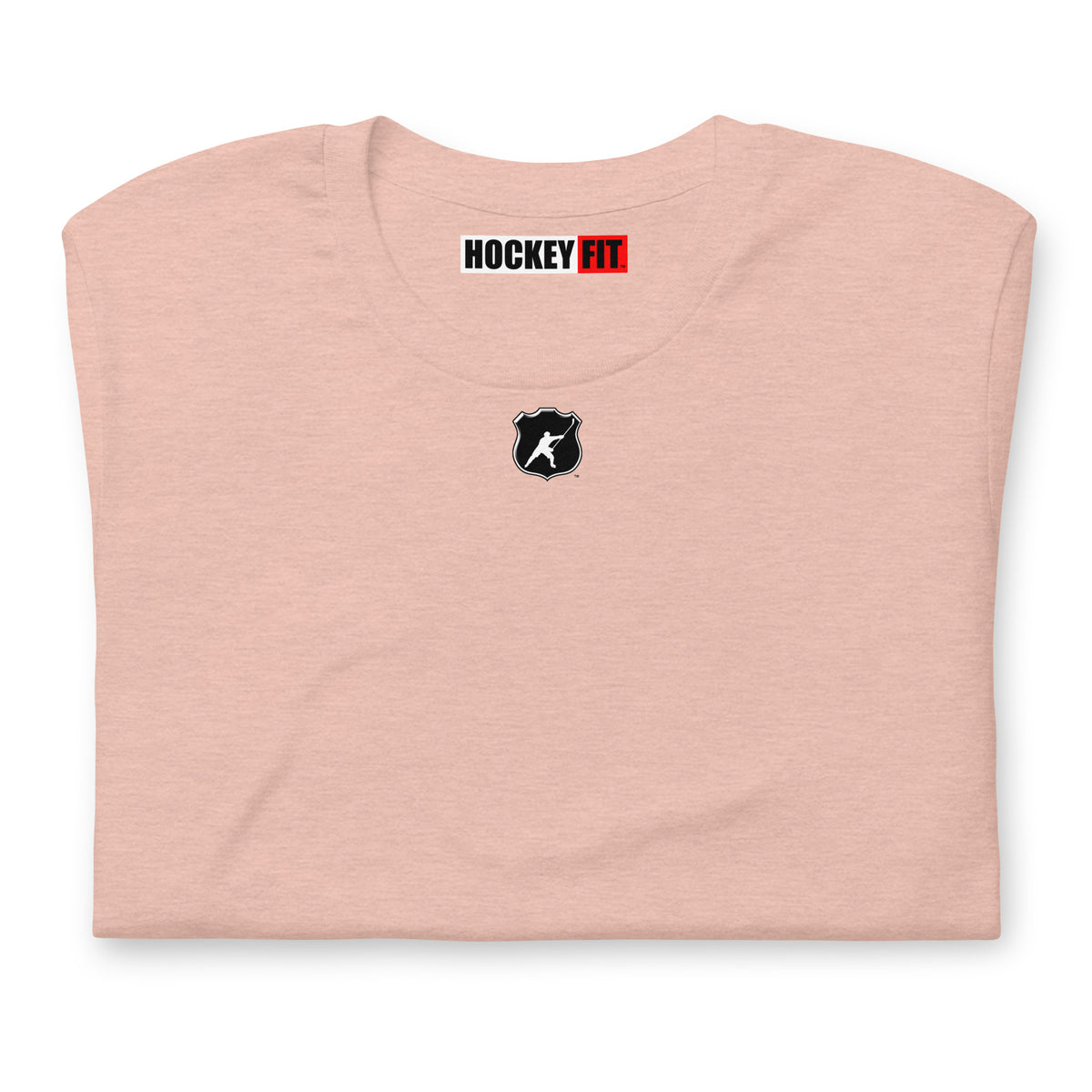 HOCKEYFIT™ SHIELD LOGO T-SHIRT - HEATHER PRISM PEACH