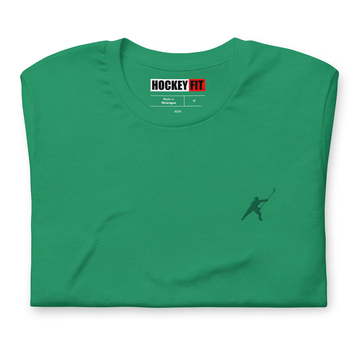 HOCKEYFIT™ EMBROIDERED GREEN T-SHIRT