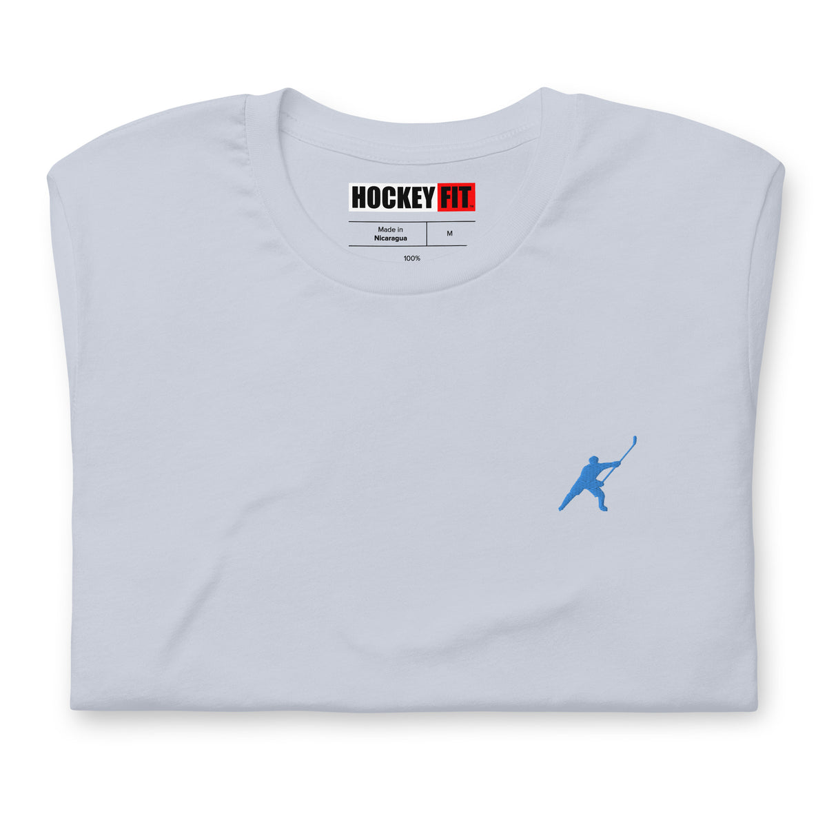 HOCKEYFIT™ EMBROIDERED ICE BLUE T-SHIRT