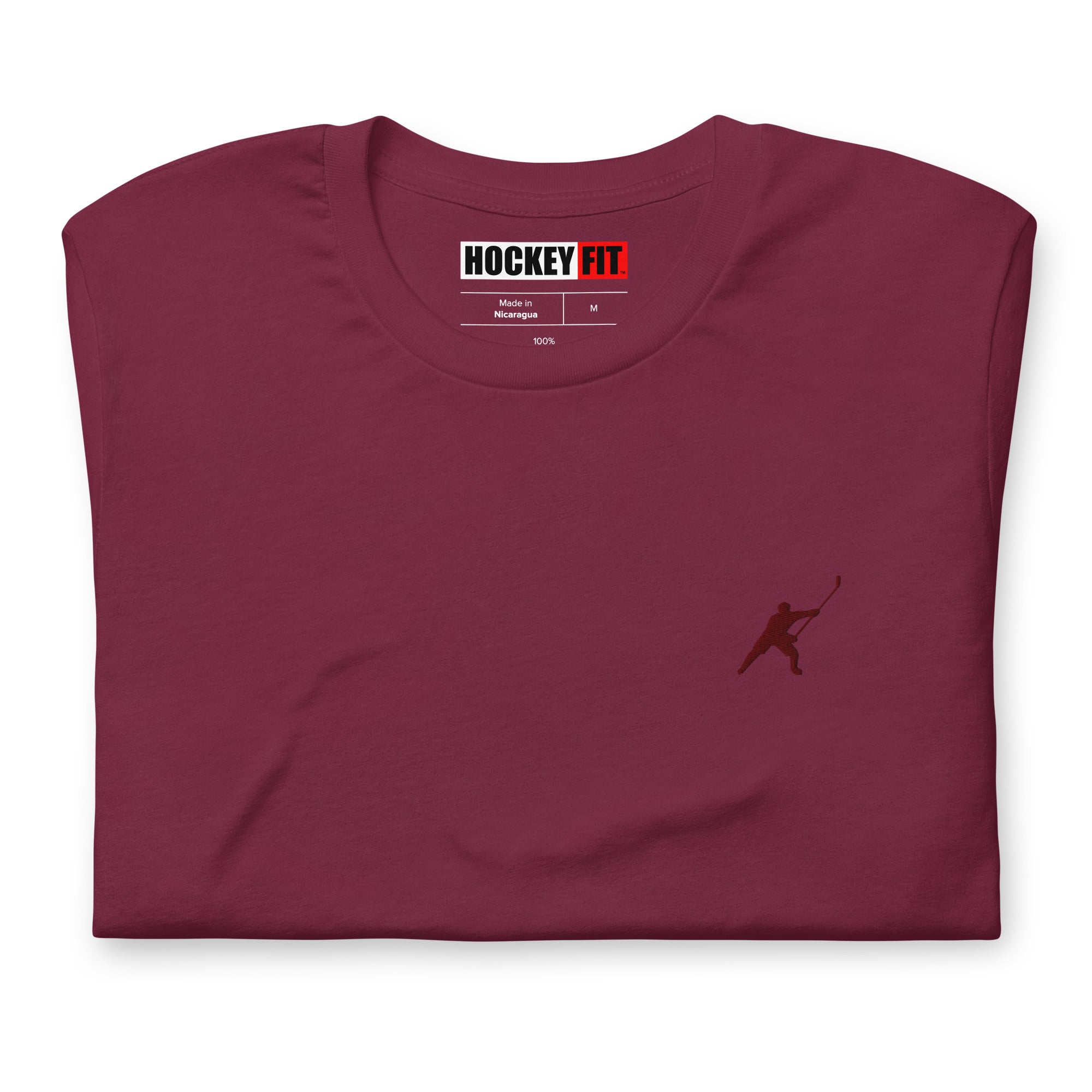 HOCKEYFIT™ EMBROIDERED MAROON T-SHIRT
