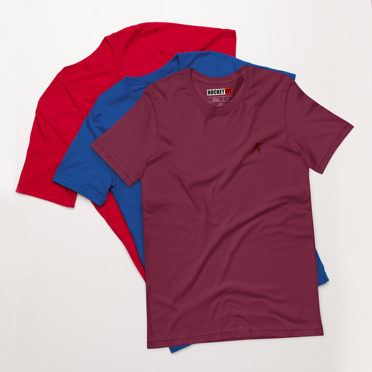 HOCKEYFIT™ EMBROIDERED MAROON T-SHIRT