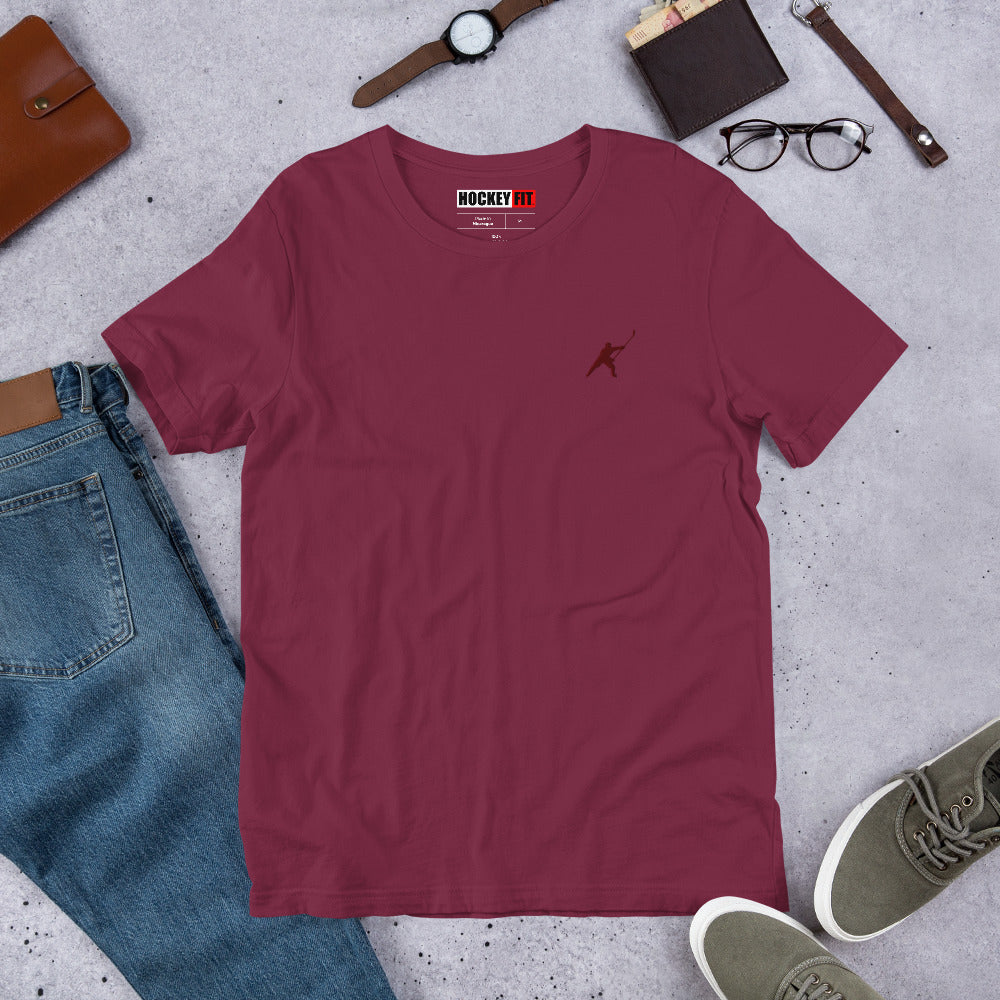 HOCKEYFIT™ EMBROIDERED MAROON T-SHIRT