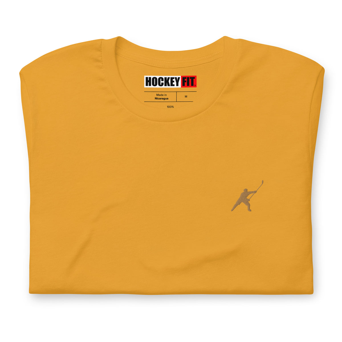 HOCKEYFIT™ EMBROIDERED GOLD T-SHIRT