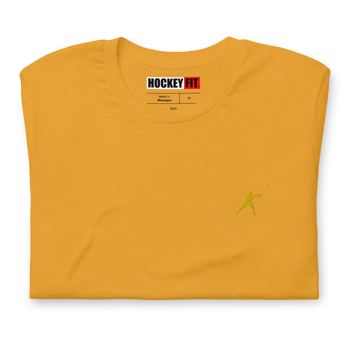 HOCKEYFIT™ EMBROIDERED YELLOW T-SHIRT