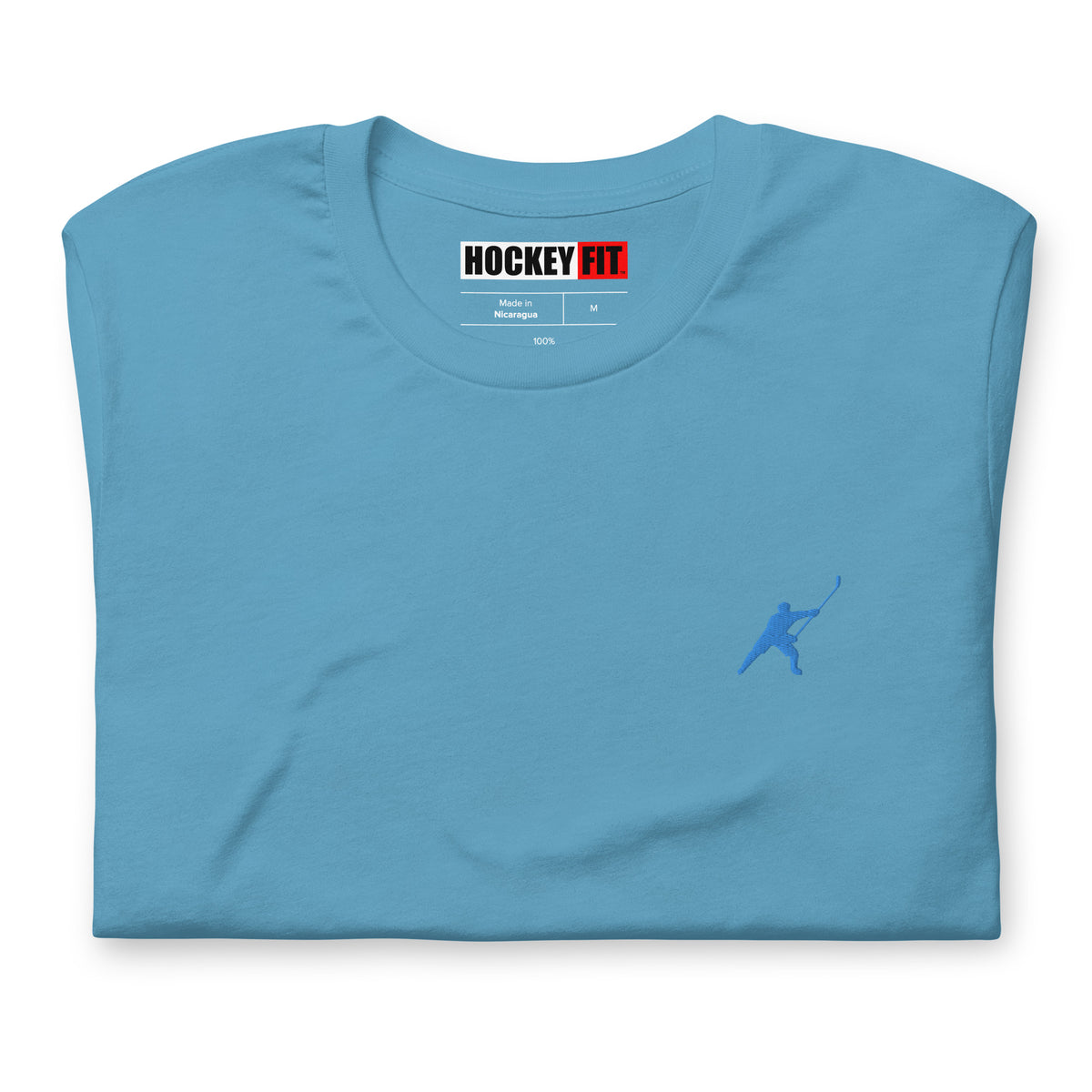 HOCKEYFIT™ EMBROIDERED ICE BLUE T-SHIRT